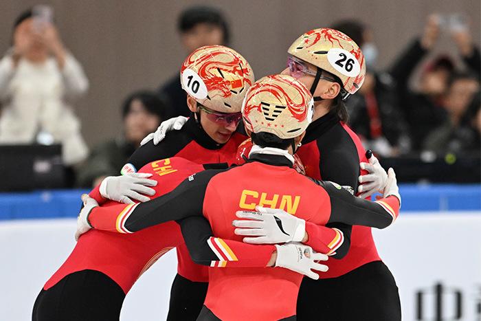 短道速滑世巡賽北京站男子5000米接力 中國隊奪得金牌